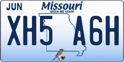 MO license plate XH5A6H