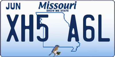 MO license plate XH5A6L