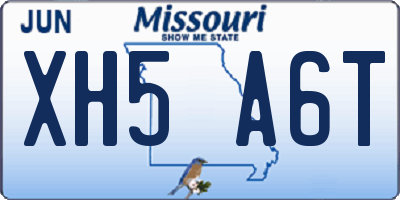 MO license plate XH5A6T