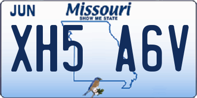 MO license plate XH5A6V