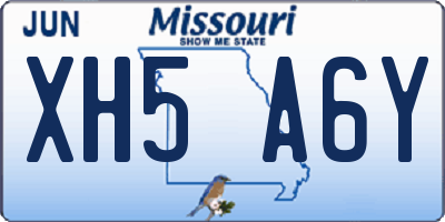 MO license plate XH5A6Y