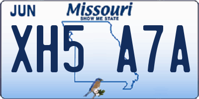 MO license plate XH5A7A