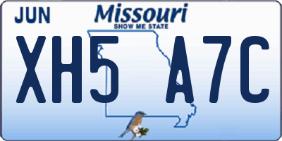 MO license plate XH5A7C