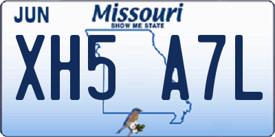 MO license plate XH5A7L