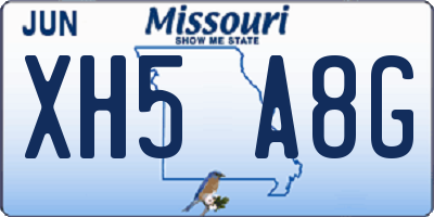 MO license plate XH5A8G
