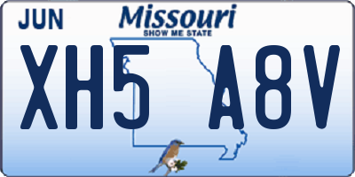 MO license plate XH5A8V