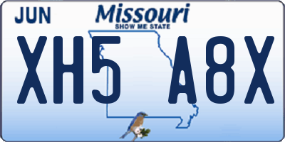 MO license plate XH5A8X