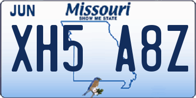 MO license plate XH5A8Z