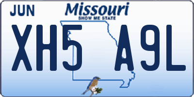 MO license plate XH5A9L