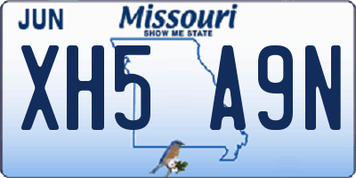 MO license plate XH5A9N