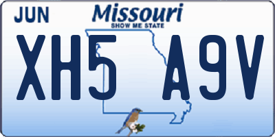 MO license plate XH5A9V