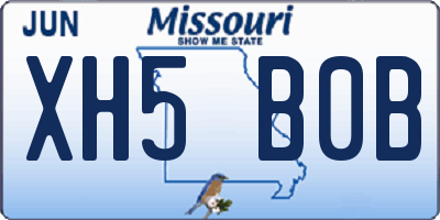 MO license plate XH5B0B