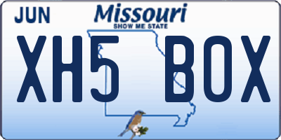 MO license plate XH5B0X