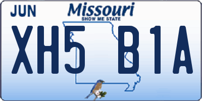 MO license plate XH5B1A