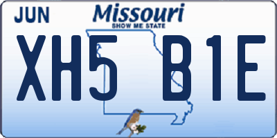 MO license plate XH5B1E