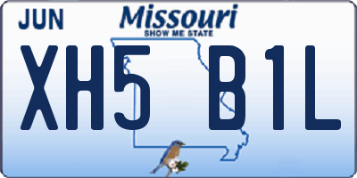 MO license plate XH5B1L