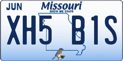 MO license plate XH5B1S