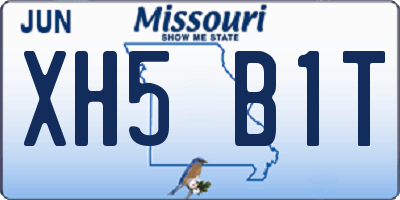 MO license plate XH5B1T