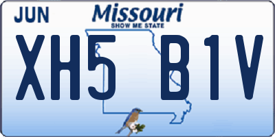 MO license plate XH5B1V