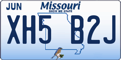 MO license plate XH5B2J