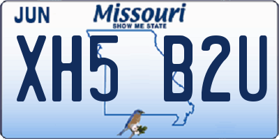 MO license plate XH5B2U
