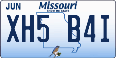 MO license plate XH5B4I