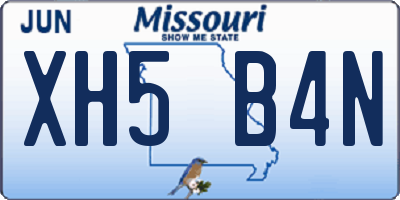 MO license plate XH5B4N