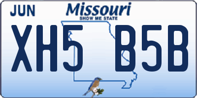 MO license plate XH5B5B