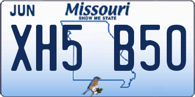 MO license plate XH5B5O