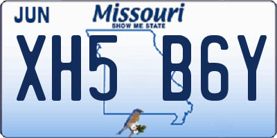 MO license plate XH5B6Y