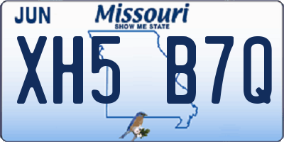 MO license plate XH5B7Q
