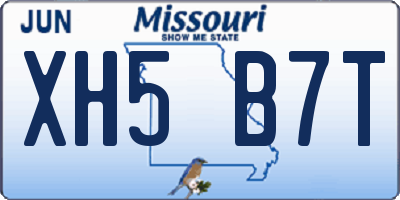 MO license plate XH5B7T