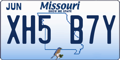 MO license plate XH5B7Y