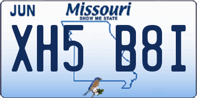 MO license plate XH5B8I