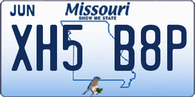 MO license plate XH5B8P
