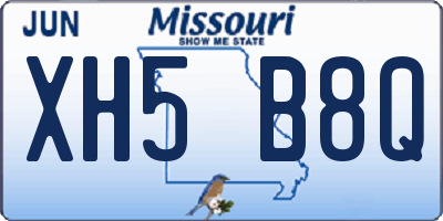 MO license plate XH5B8Q
