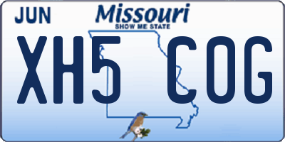 MO license plate XH5C0G