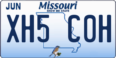 MO license plate XH5C0H