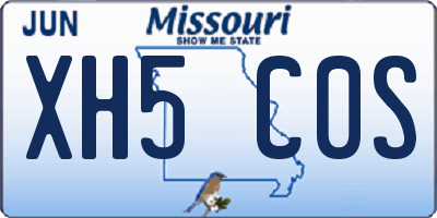 MO license plate XH5C0S