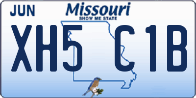 MO license plate XH5C1B