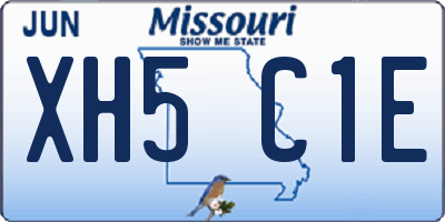 MO license plate XH5C1E