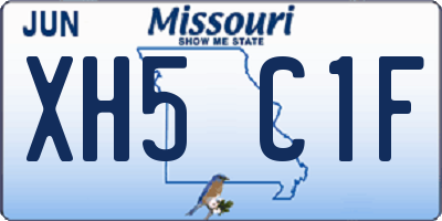 MO license plate XH5C1F