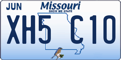 MO license plate XH5C1O