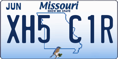 MO license plate XH5C1R