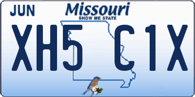 MO license plate XH5C1X
