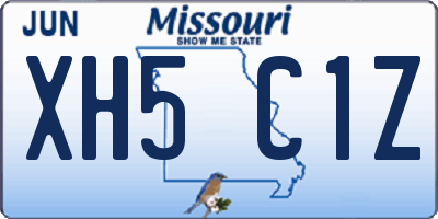 MO license plate XH5C1Z