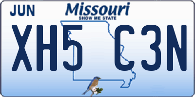 MO license plate XH5C3N