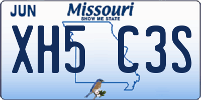 MO license plate XH5C3S