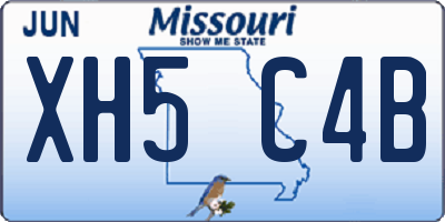 MO license plate XH5C4B