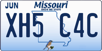 MO license plate XH5C4C